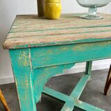 Table patine turquoise