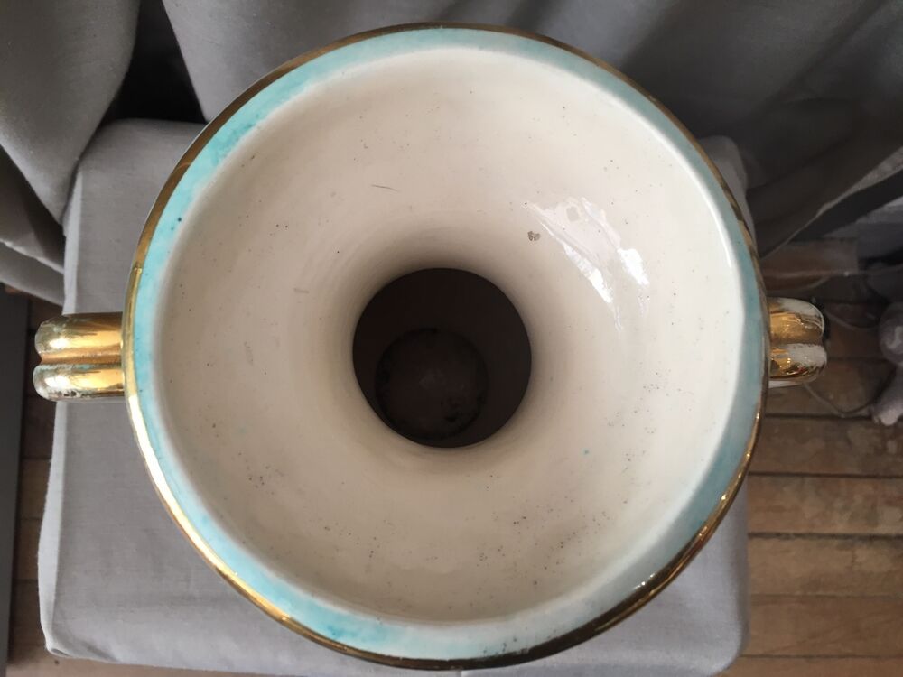 Vase amphore monaco a decor floral