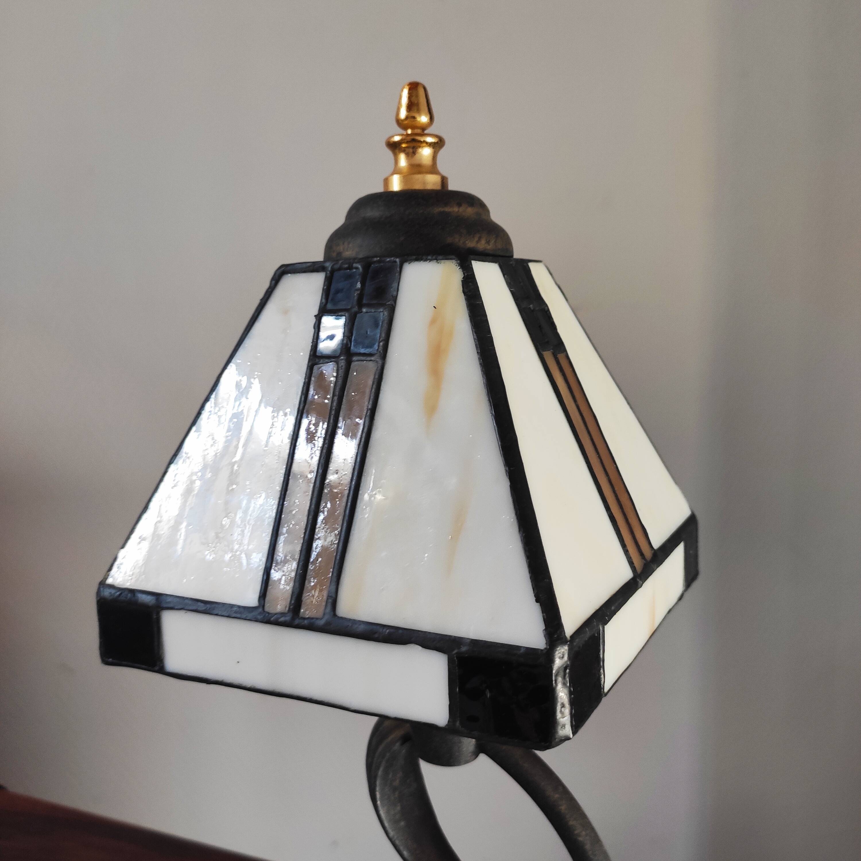 Paire de lampes vintage métal et verre