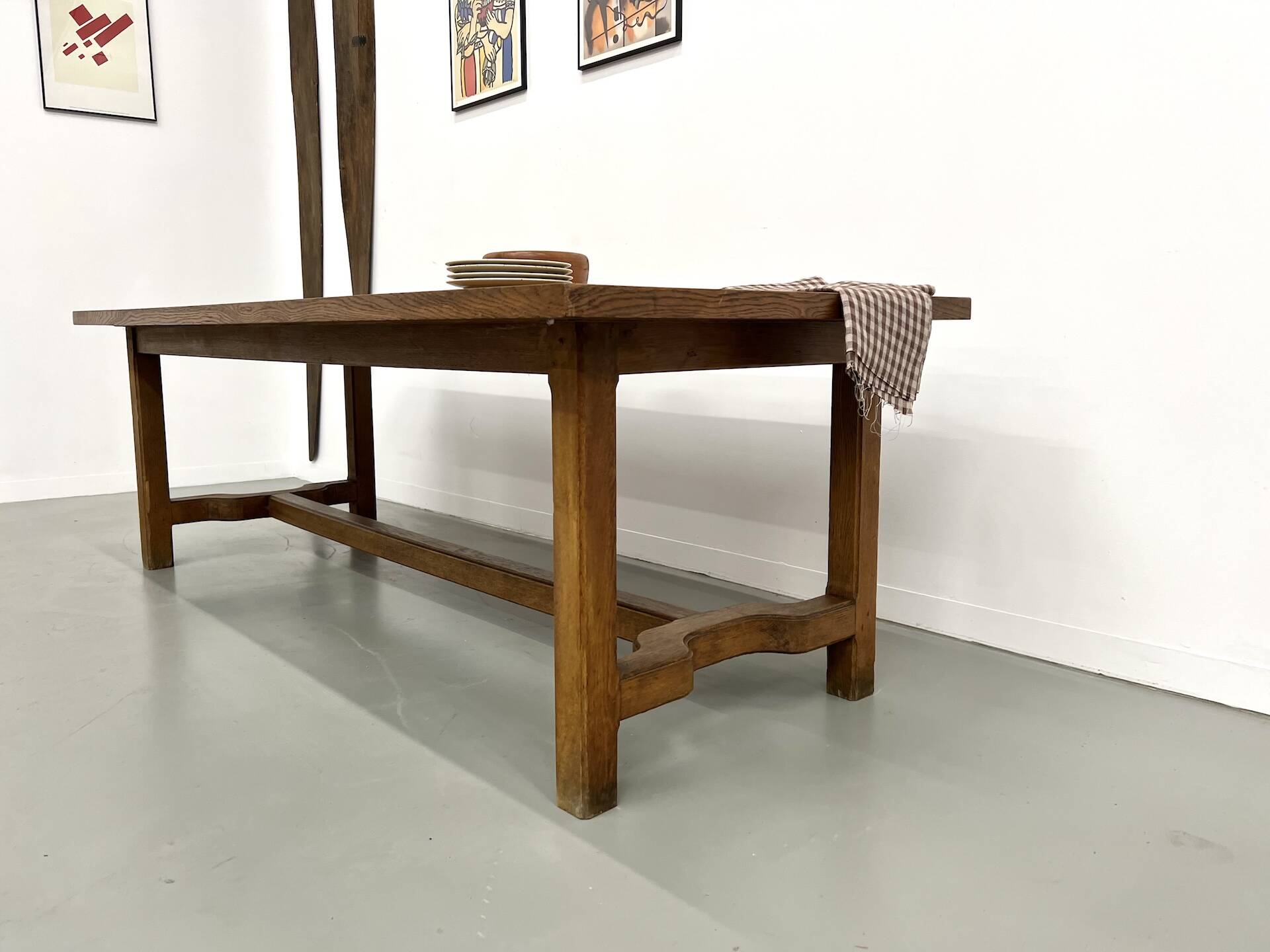 Oak farmhouse table, 1950s