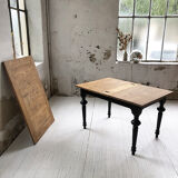 Ancient oak farm table with extensions 218 cm