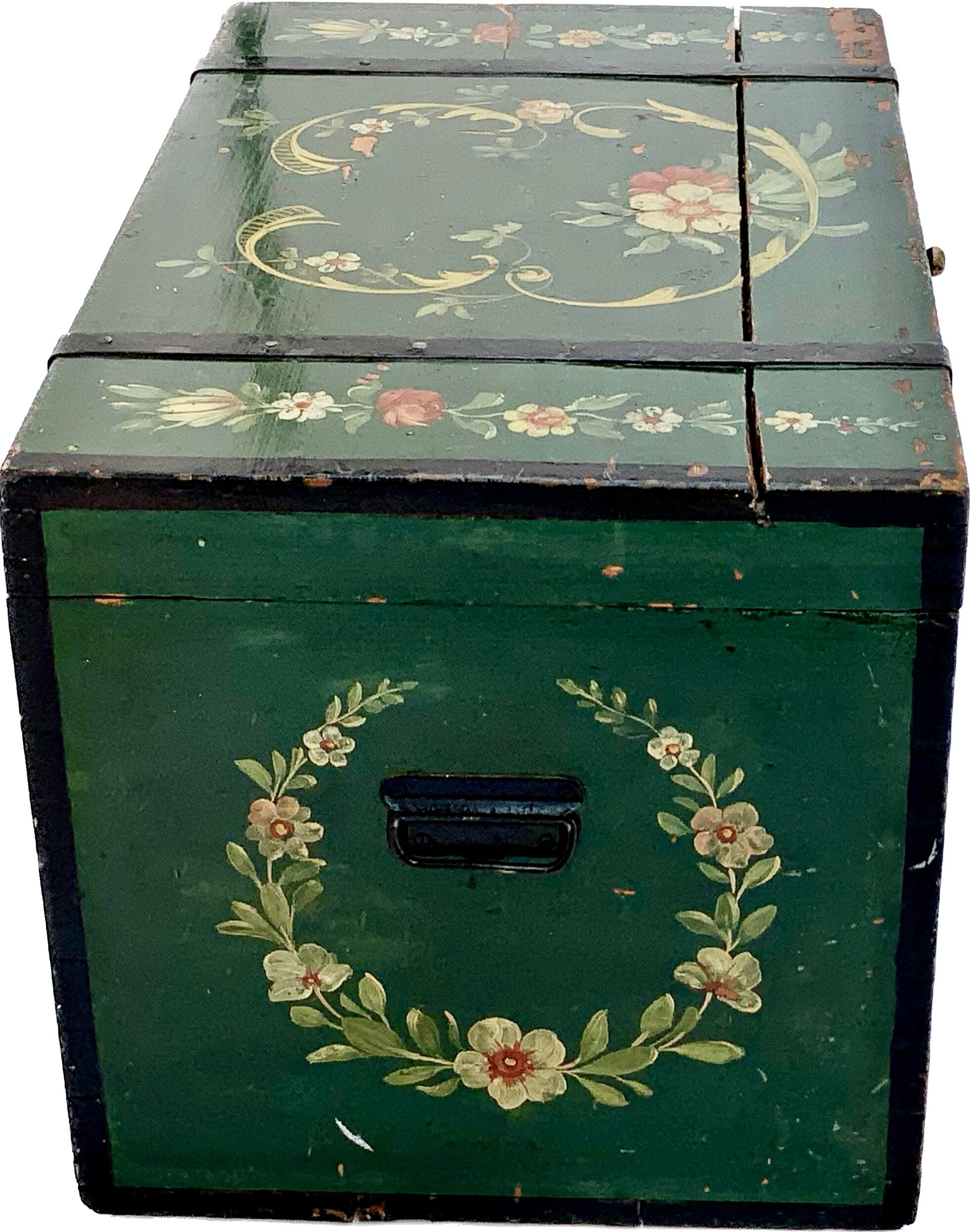 Antique hand painted swedish chest or trunk/ coffee table