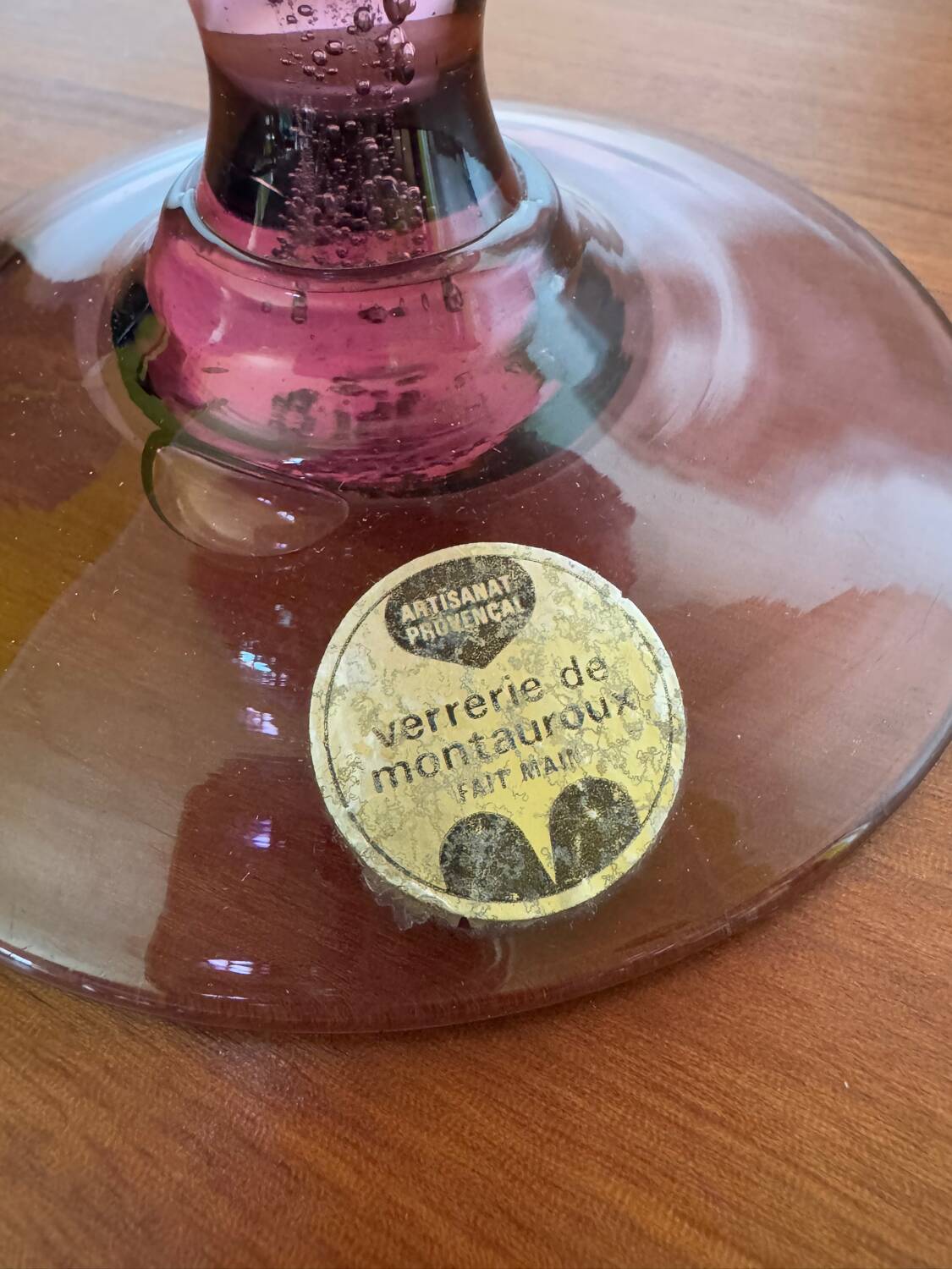 Large bubble glass tealight holder from Montauroux, 1960s