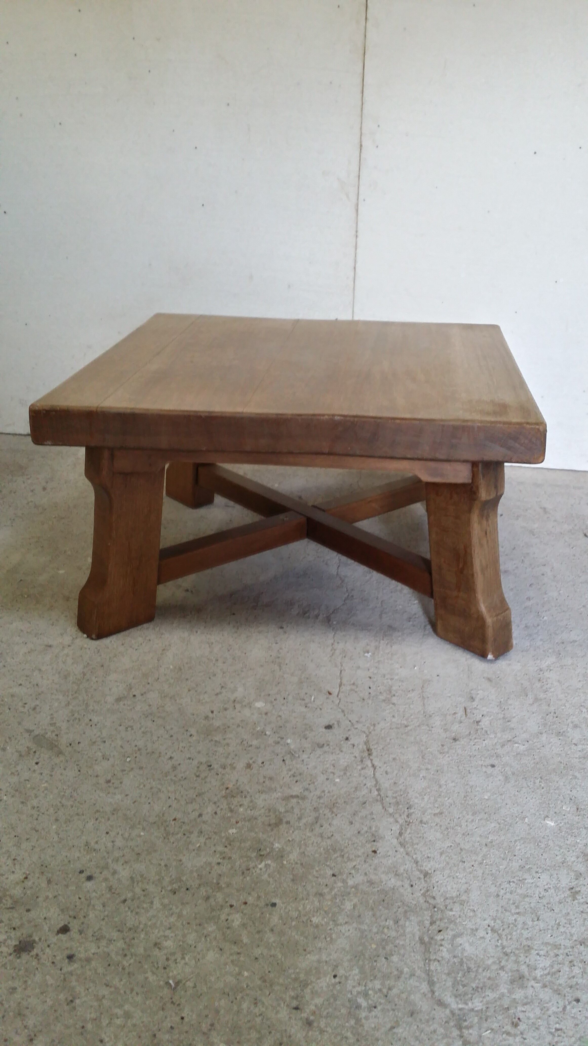 Coffee table in blond oak Netherlands 1970