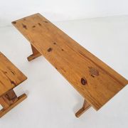 Bancs scandinaves modernes en pinède, années 1960