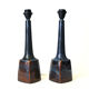 Danish ceramic tablelamp pair Burgundia by Søholm Keramik, Bornholm 1970s