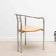 Chaise vintage en bois claire et pieds chromés