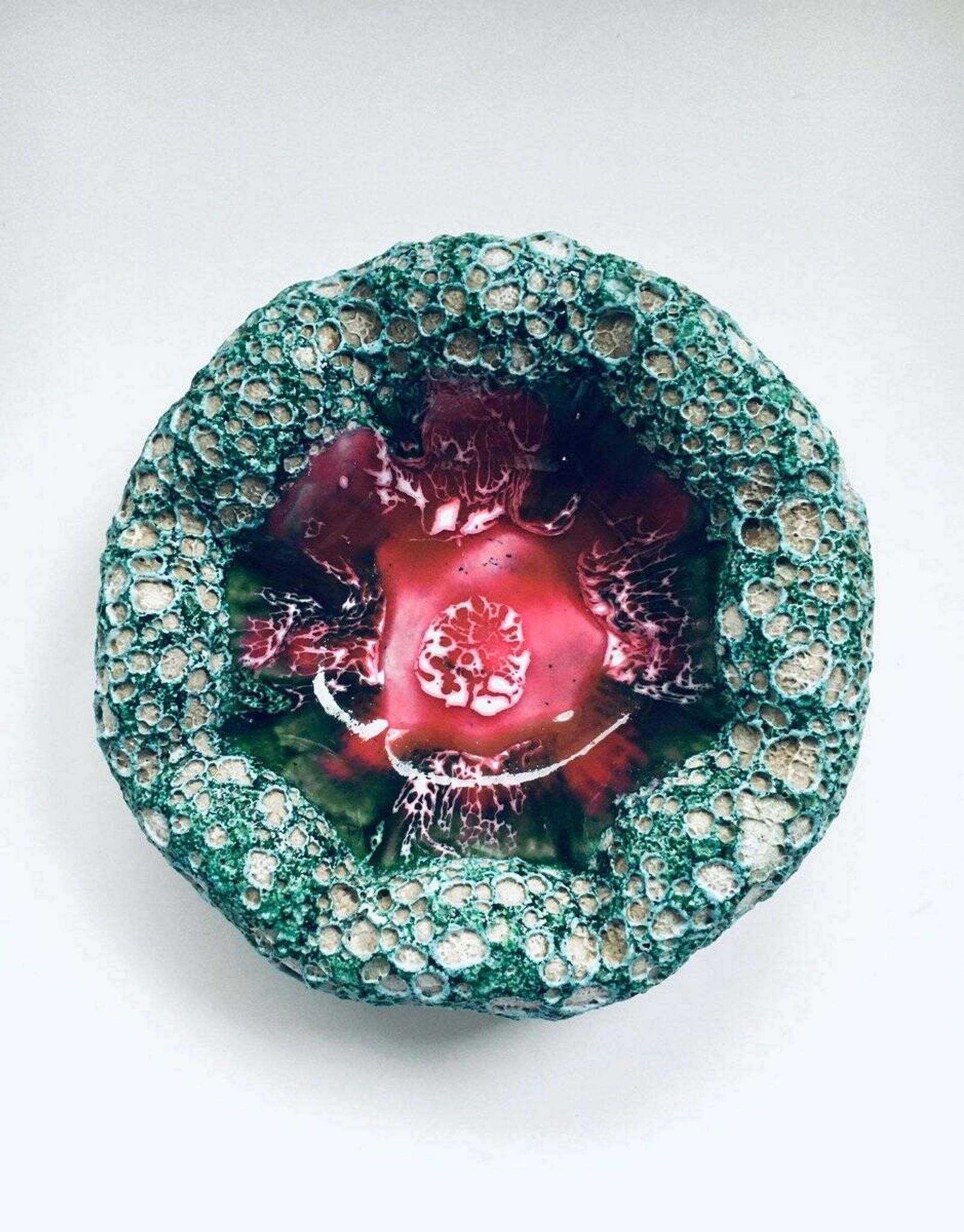 Mid-Century Italian Modern Art Pottery Bowl with Ocean Coral Structure, 1960s