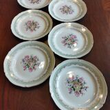 6 assiettes plates Céranord Roseraie Verte