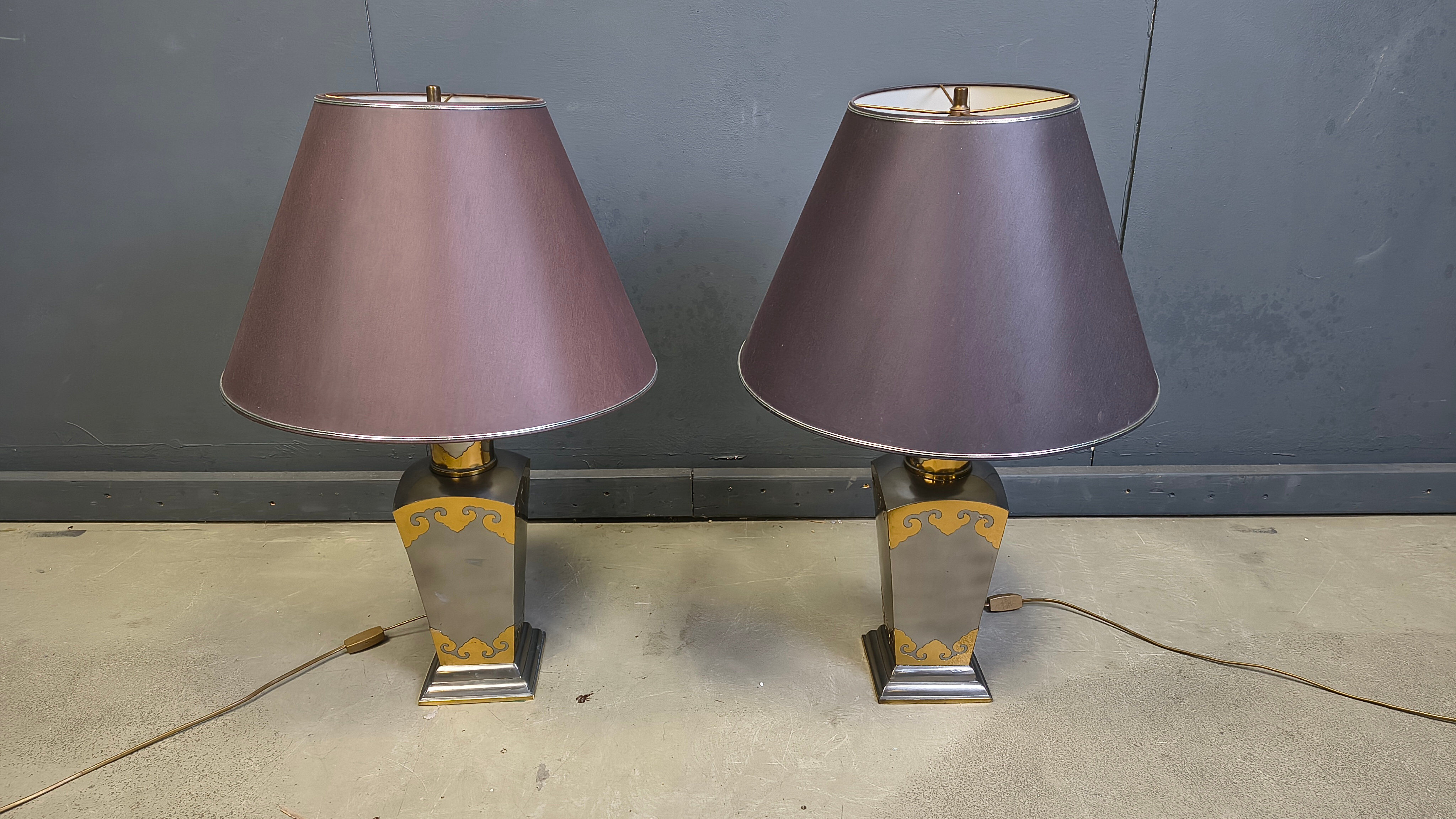 Lampes de table en étain vintage, années 1970 - ensemble de 2
