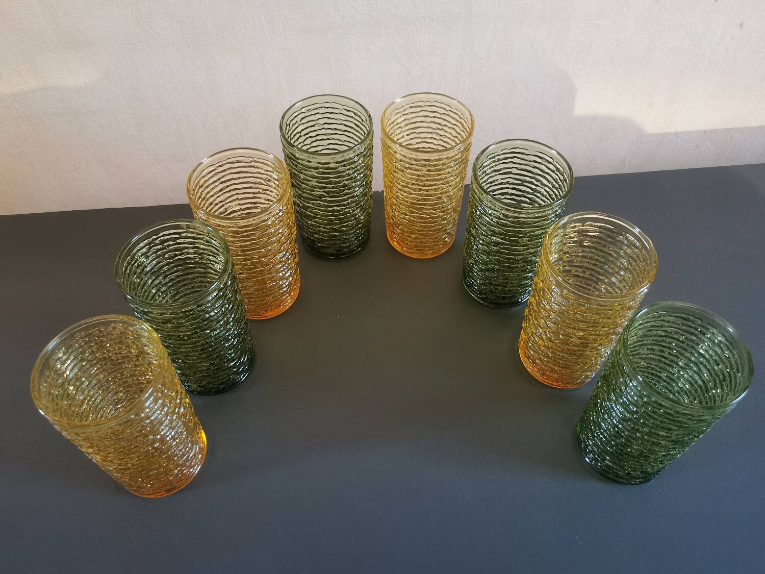 Vintage green anchor hocking soreno iced tea glass