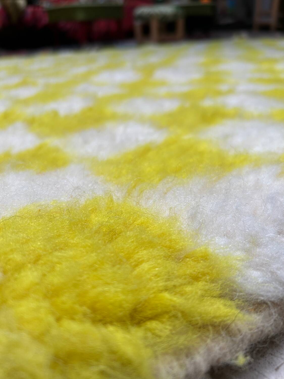 Yellowza checkerboard rug 182x132cm