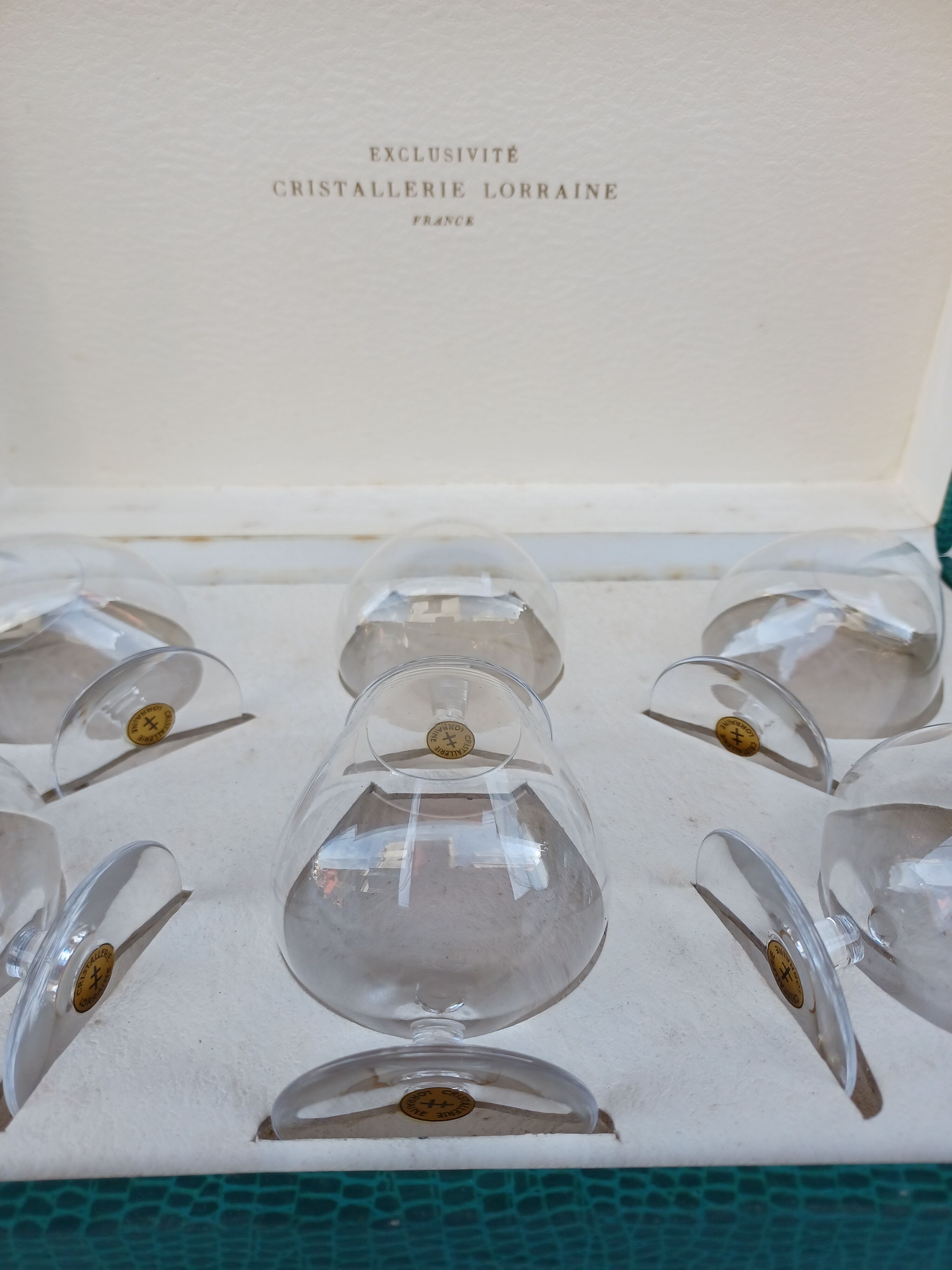 Box of 6 digestive glasses in lorraine crystal 50