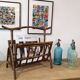 1950s rattan magazine holder