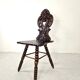 Antique Gothic hall chair with bobbin legs