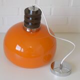 Vintage orange pendant light in mid-century modern style hanging lamp 1970
