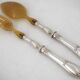Ercuis Pompadour, set of 4 serving utensils, for stew and salad, silver-plated metal.