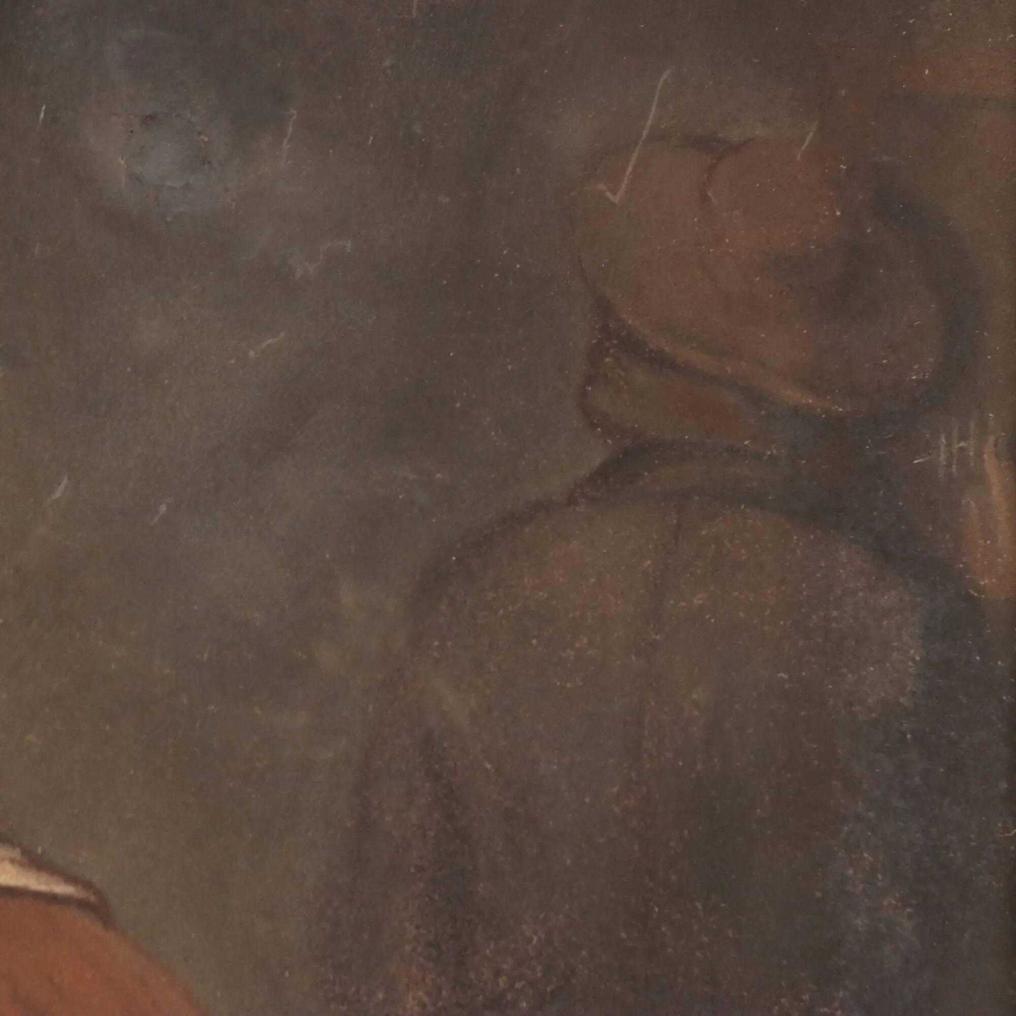 Old painting "The Chess Players" in pencil on paper, 19th century.