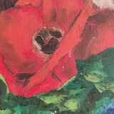 Anemone painting on wood