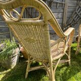 Rattan armchair duo