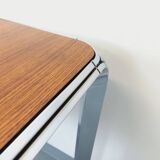 Pierre Paulin vintage square dining table in rosewood and metal