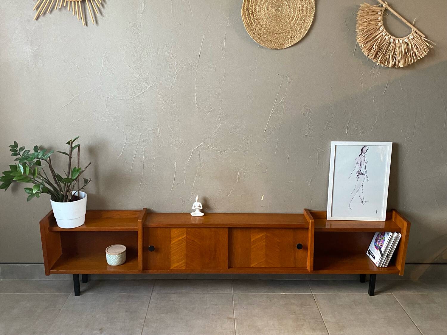 Vintage wooden sideboard from the 60s (shallow)