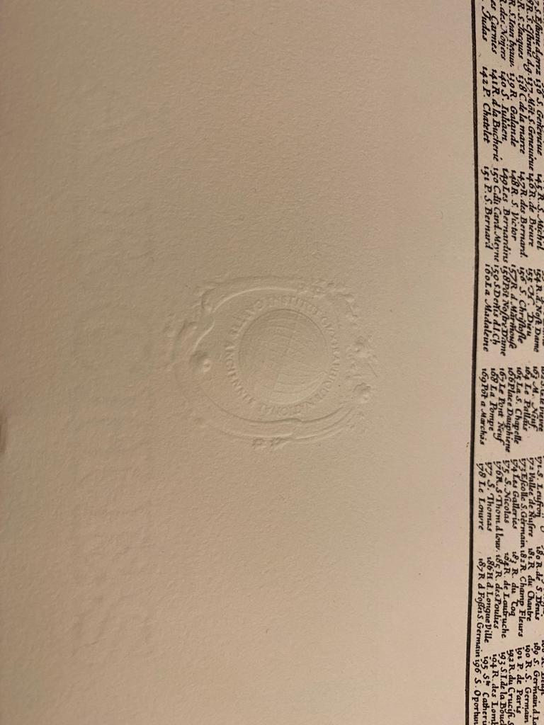 Map plan engraving of Vintage Paris