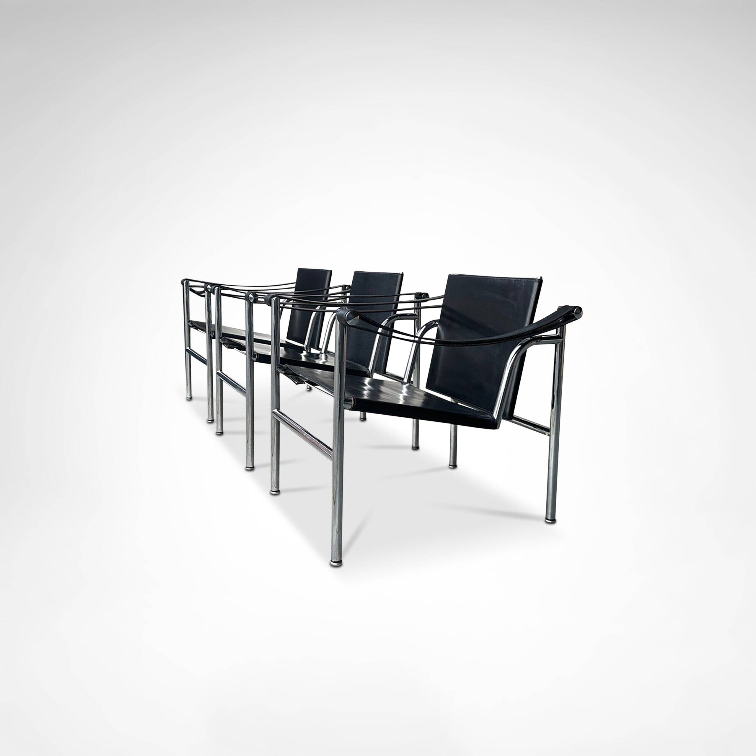LC1 vintage armchair by Le Corbusier et al for Cassina, set of 3