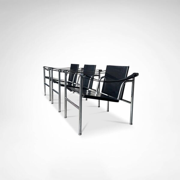 Fauteuil vintage LC1 par Le Corbusier et al pour Cassina, ensemble de 3