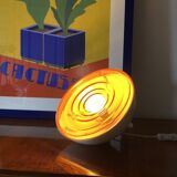 Lampe de table en verre orange Space Age, France 1970