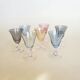 Ensemble de 7 verres à liqueur arlequin multicolore