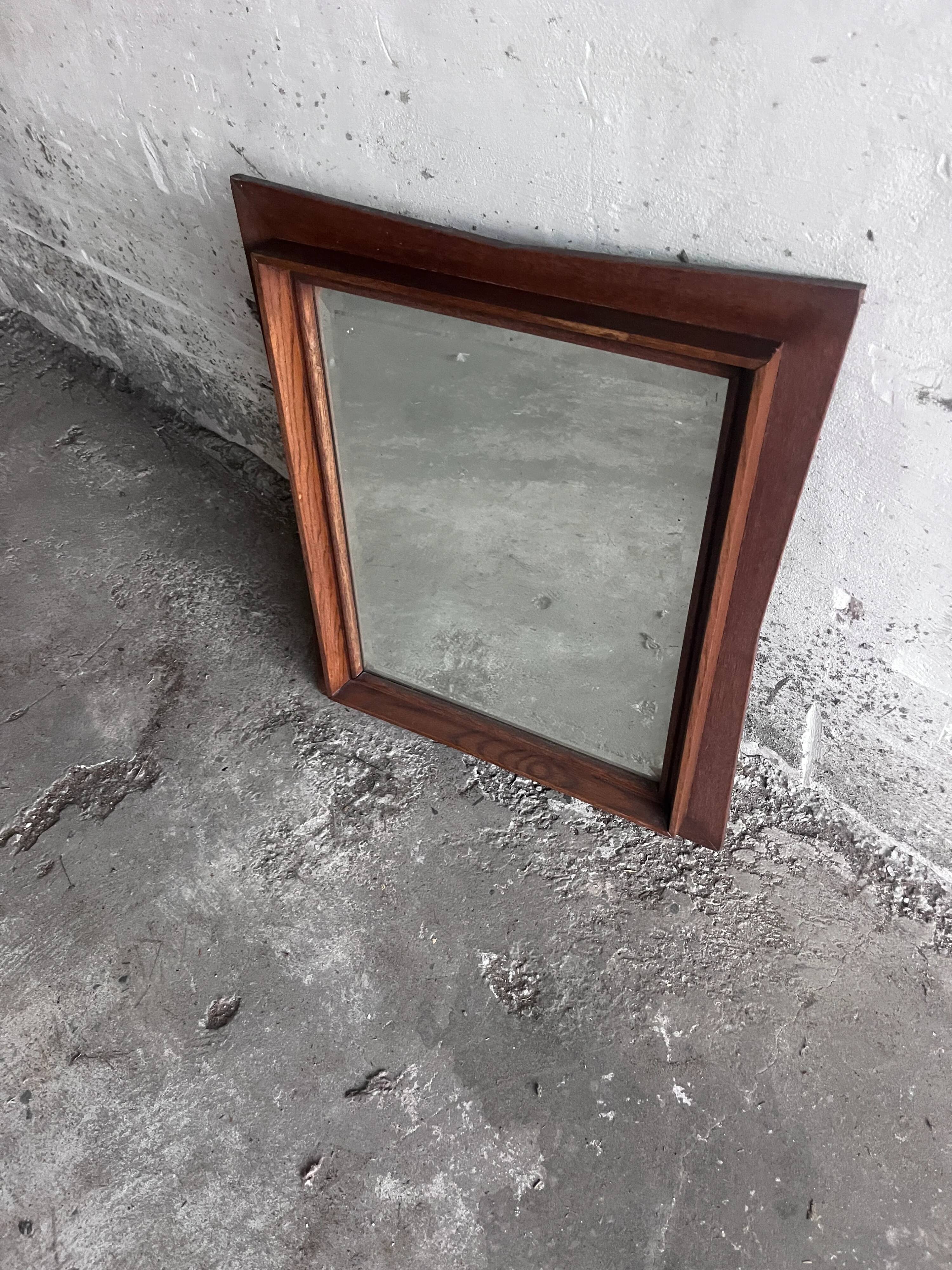 Sculptural wall mirror in wood, 1960s