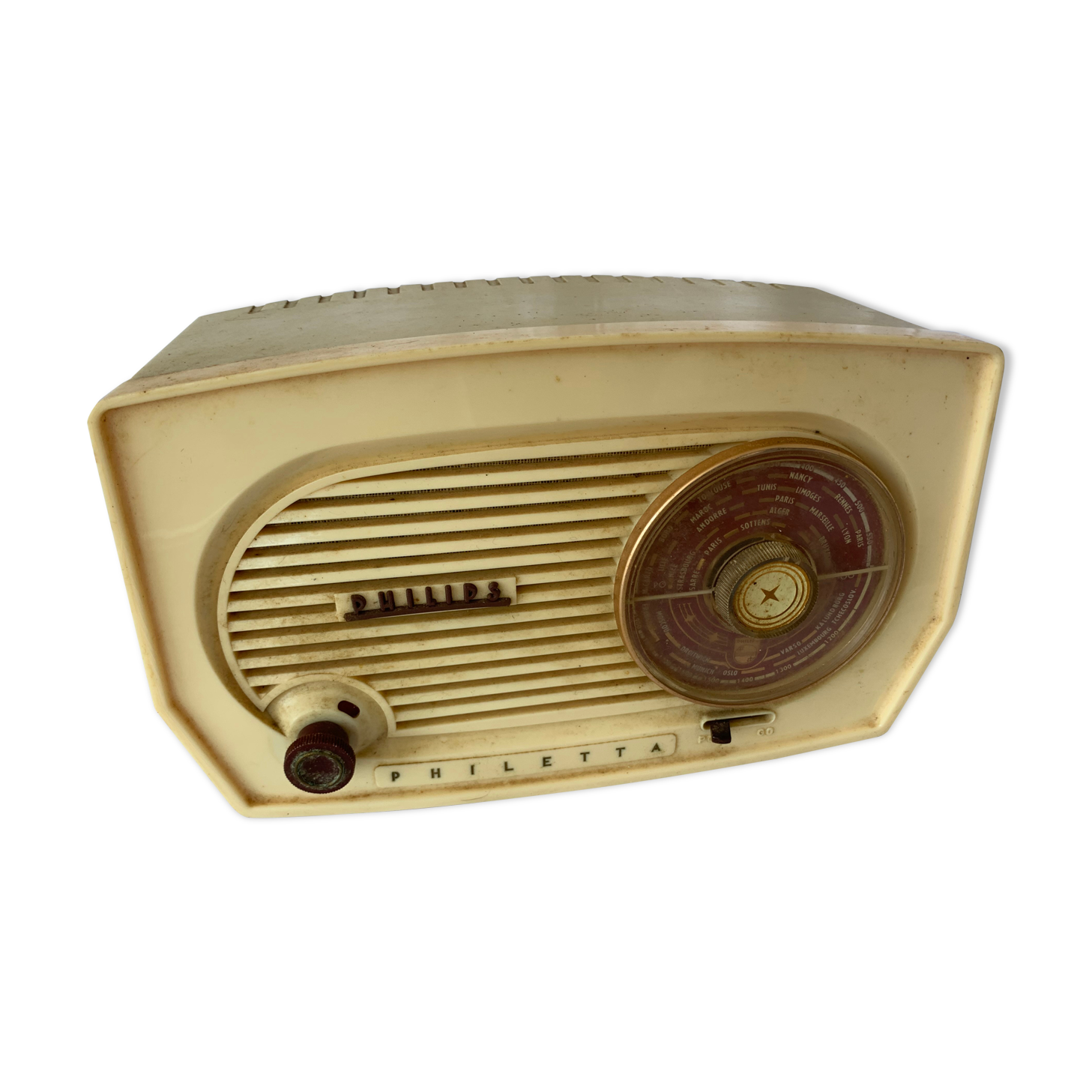 Radio tsf vintage 1950 bakelite blanc