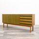 Enfilade des années 60 design scandinave,portes à rainures verte