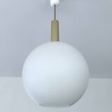 Vintage glass pendant light, 50s
