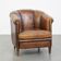 Fauteuil club vintage en cuir de mouton