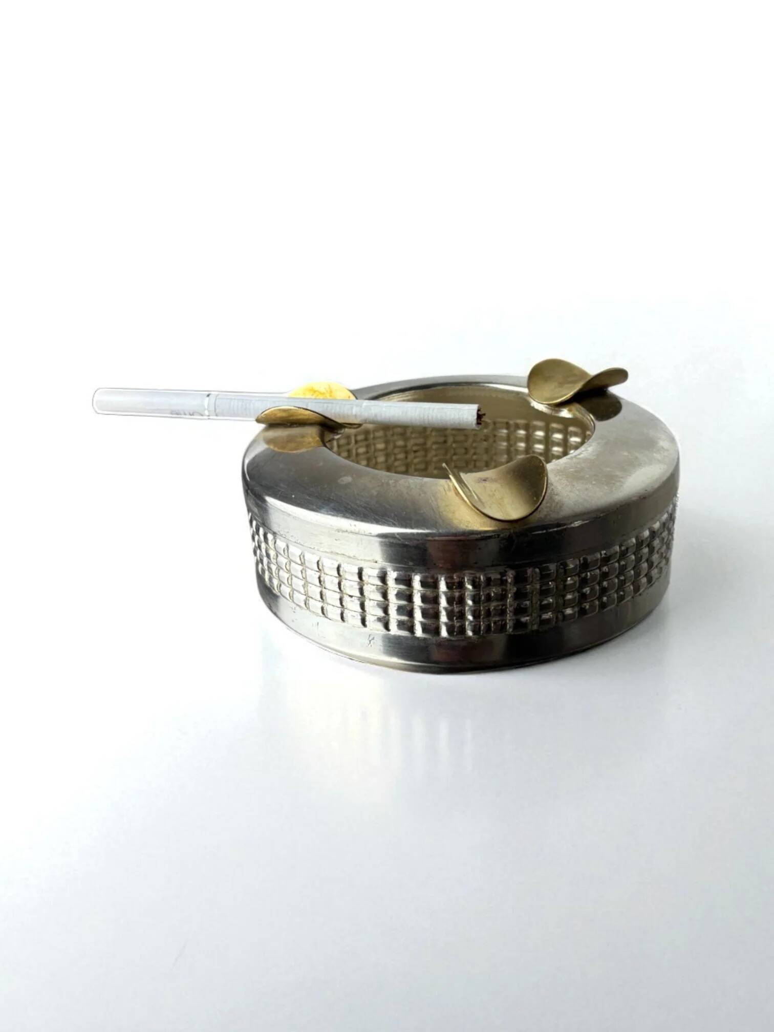Silver plated ashtray, Maria Pergay's style, France, 1970s
