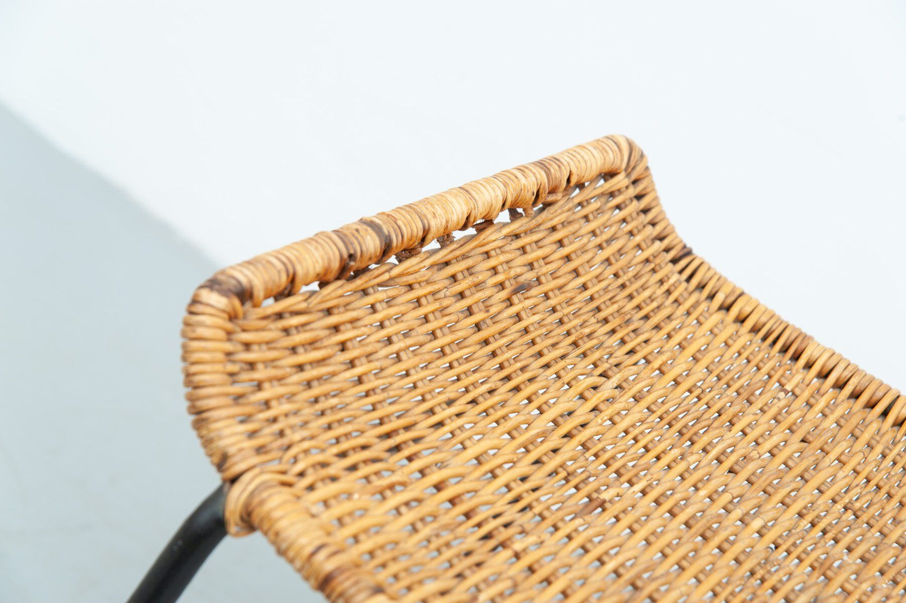 Gian Franco Legler attributed rattan stool, 1950s