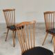 Lot de 4 chaises Baumann Menuet pieds compas skaï noir