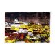Original Monotype Lisbon by night, illustration