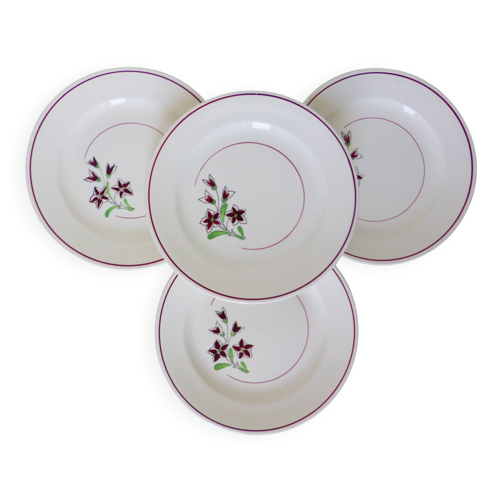 4 vintage flat plates from the Salins factory 210638
