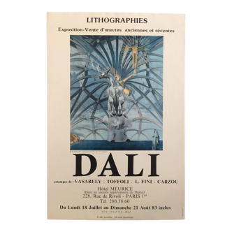 Affiche d'exposition-vente de lithographie de Salvador DALI, Hôtel Meurice, 1982