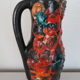 Grand Vase Rocaille de l'Océan Fat lava Vintage 1960 Fait main 29 cm