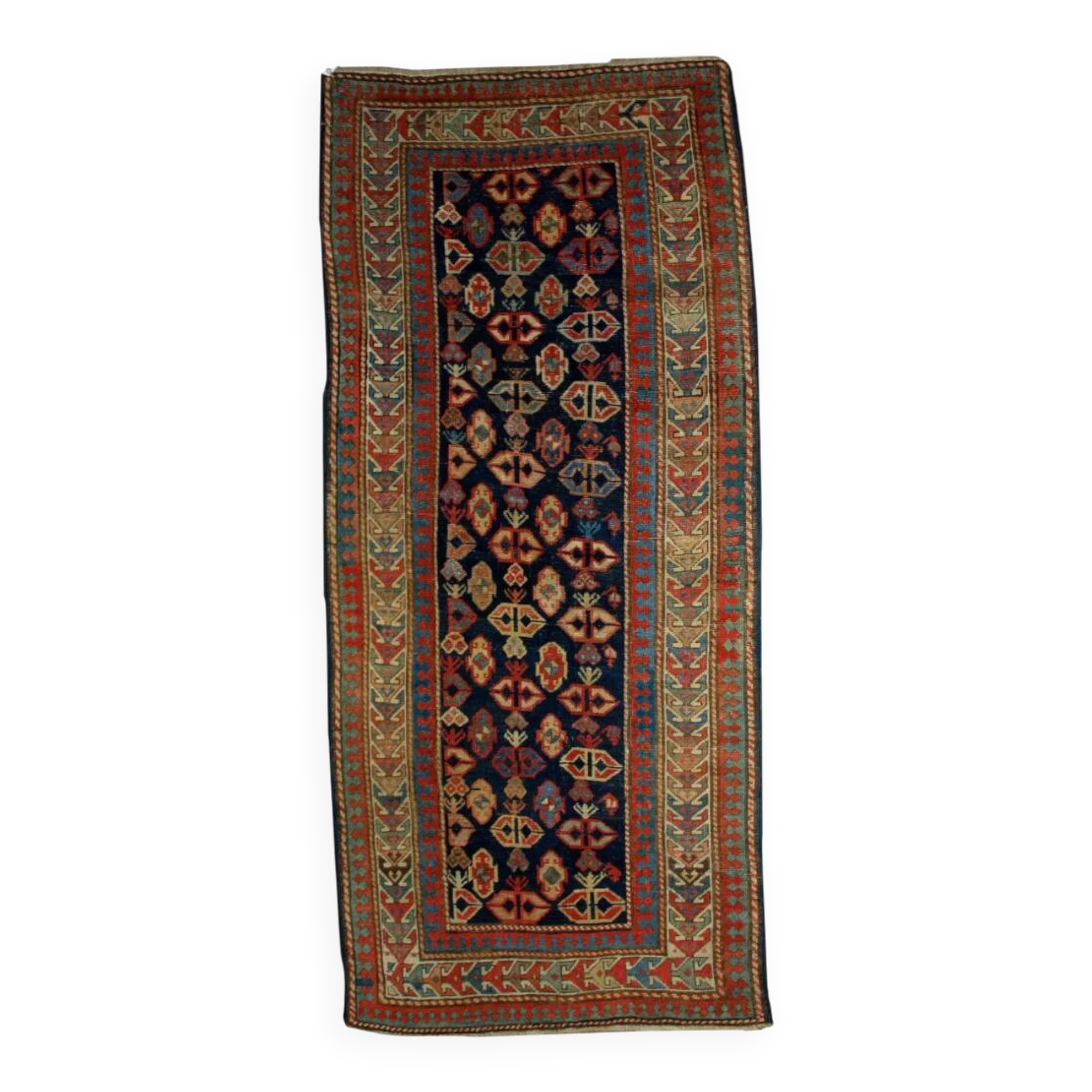 Handmade antique Armenian Gandzak rug 106cm x 222cm 1880s - 1B519