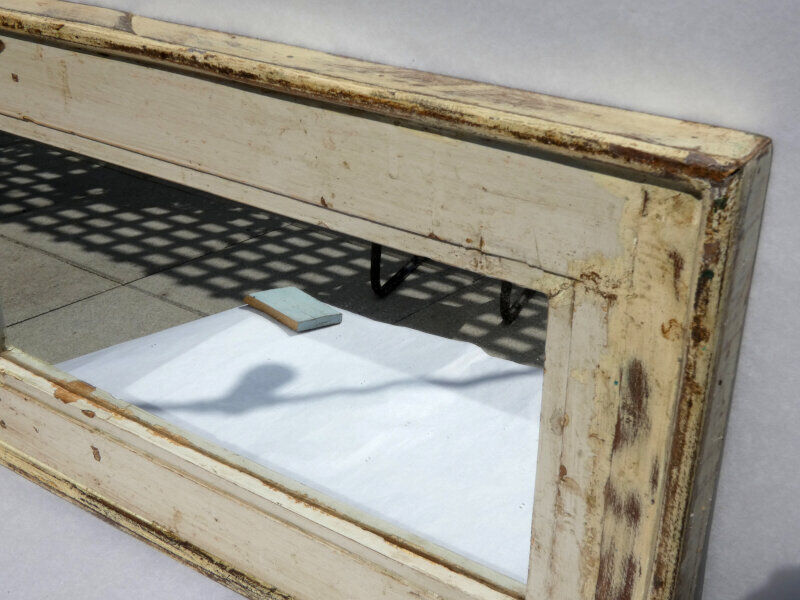 Mirror Wood Old Teak Patina White Breakage 58x3x34cm 9