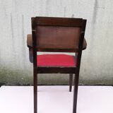 Bridge chair in red ribbed fabric