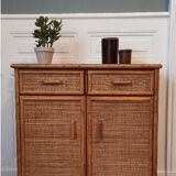 Commode rotin et bambou