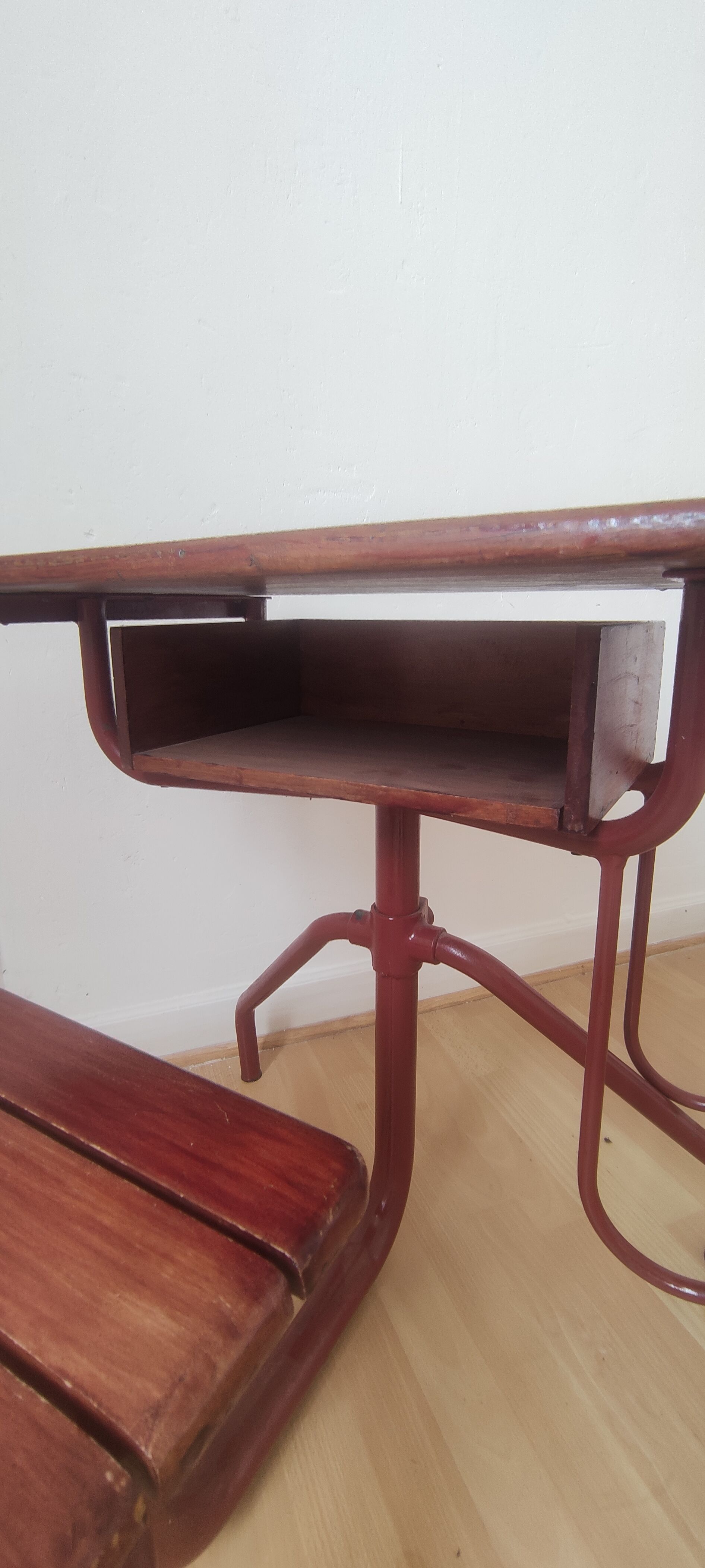 Vintage wooden school desk