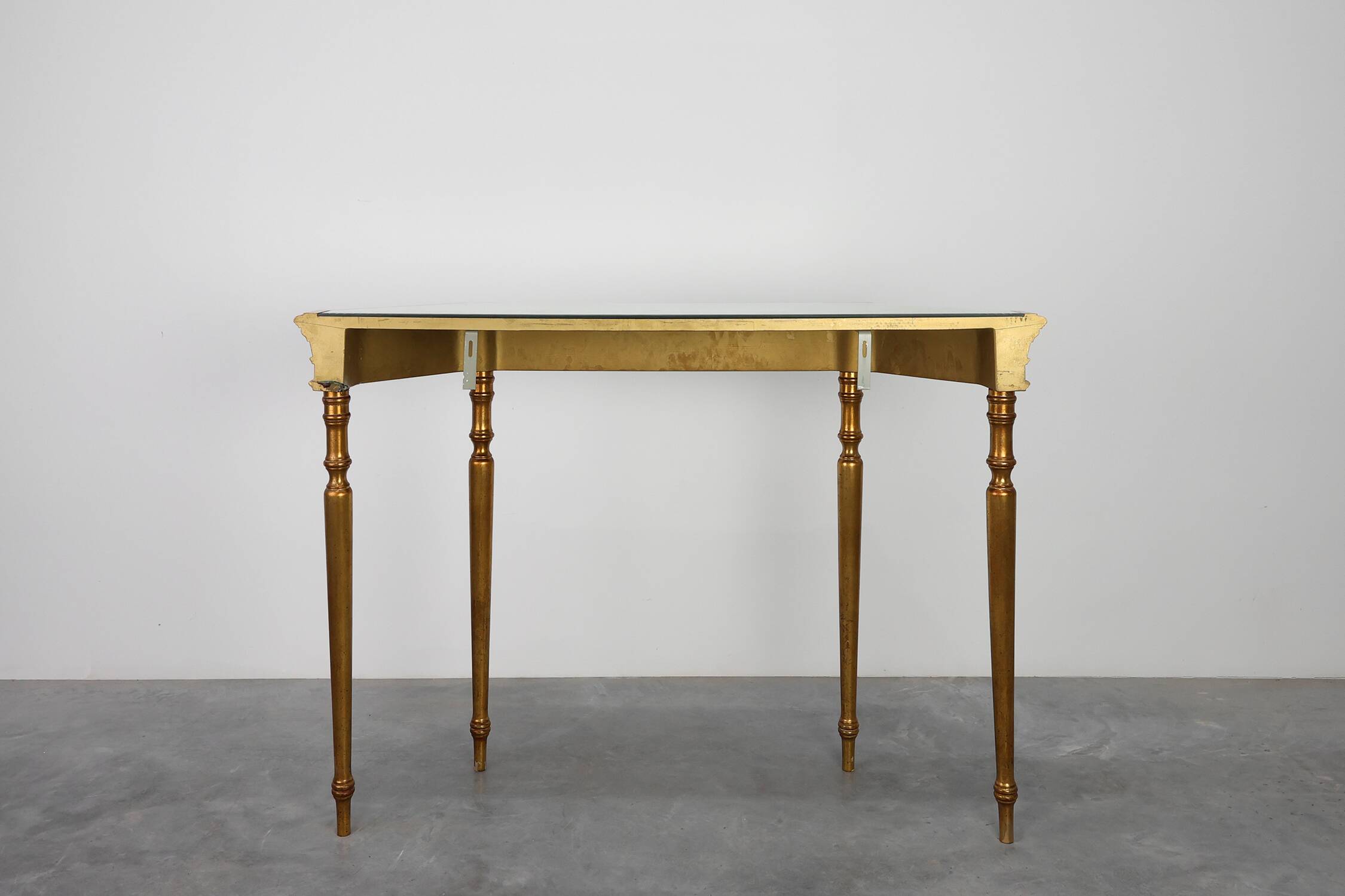 Hollywood Regency Console Table by Deknudt, Belgium 1980s