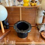 Black earthenware vase